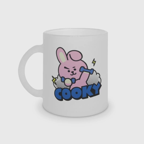 Кружка матовая стеклянная Cooky BT21 Jungkook