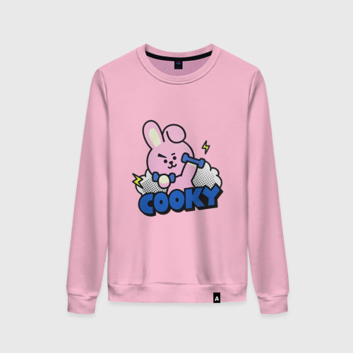 Женский свитшот хлопок Cooky BT21 Jungkook, цвет светло-розовый