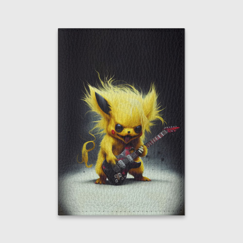 Обложка для паспорта матовая кожа Rocker Pikachu, цвет желтый