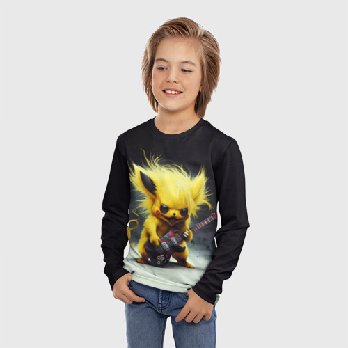 Детский лонгслив 3D Rocker Pikachu, цвет 3D печать - фото 3