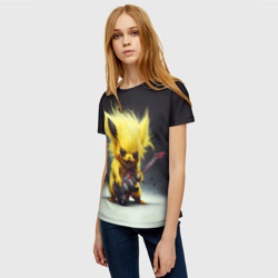 Женская футболка 3D Rocker Pikachu - фото 2