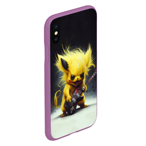 Чехол для iPhone XS Max матовый Rocker Pikachu, цвет фиолетовый - фото 3