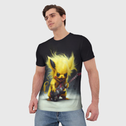 Мужская футболка 3D Rocker Pikachu - фото 2