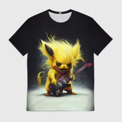 Мужская футболка 3D Rocker Pikachu