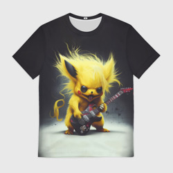 Мужская футболка 3D Rocker Pikachu