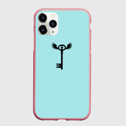 Чехол для iPhone 11 Pro Max матовый Ключик к замочку голубой
