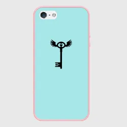 Чехол для iPhone 5/5S матовый Ключик к замочку голубой