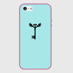 Чехол для iPhone 5/5S матовый Ключик к замочку голубой