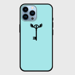 Чехол для iPhone 14 Pro Max Ключик к замочку голубой