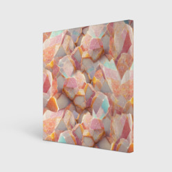 Текстура розового мрамора на камнях – Холст квадратный с принтом купить