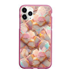 Текстура розового мрамора на камнях – Чехол для iPhone 11 Pro матовый с принтом купить