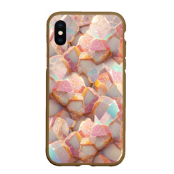 Текстура розового мрамора на камнях – Чехол для iPhone XS Max матовый с принтом купить