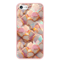 Текстура розового мрамора на камнях – Чехол для iPhone 5/5S матовый с принтом купить