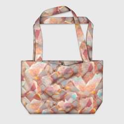 Текстура розового мрамора на камнях – Пляжная сумка 3D с принтом купить