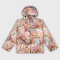 Текстура розового мрамора на камнях – Женская ветровка 3D с принтом купить