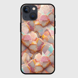 Текстура розового мрамора на камнях – Чехол для iPhone 13 mini с принтом купить