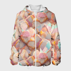 Текстура розового мрамора на камнях – Мужская куртка 3D с принтом купить со скидкой в -10%
