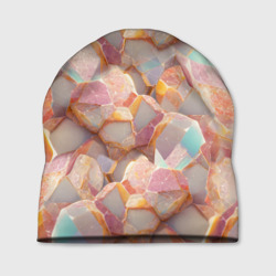 Текстура розового мрамора на камнях – Шапка 3D с принтом купить