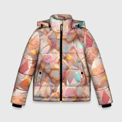 Текстура розового мрамора на камнях – Зимняя куртка для мальчиков 3D с принтом купить