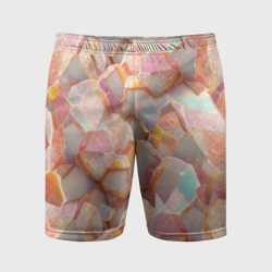 Текстура розового мрамора на камнях – Мужские шорты спортивные с принтом купить