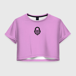 Женская футболка Crop-top 3D Замочек к ключику розовый