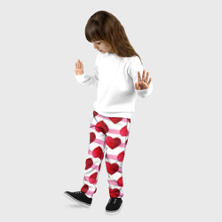 Детские брюки 3D Сердечки и полоски - паттерн на день святого Валентина - фото 2