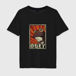 Мужская футболка хлопок Oversize Obey frog