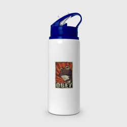 Бутылка для воды с трубочкой Obey frog
