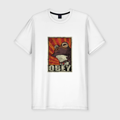 Мужская футболка хлопок Slim Obey frog
