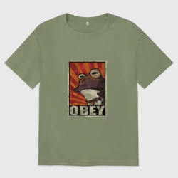 Мужская футболка хлопок Oversize Obey frog