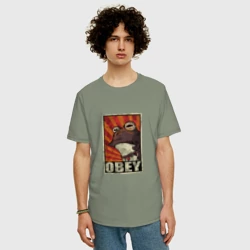 Мужская футболка хлопок Oversize Obey frog - фото 2