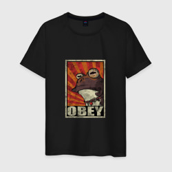 Obey frog – Мужская футболка хлопок с принтом купить со скидкой в -20%
