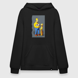 Худи SuperOversize хлопок Homer Simpson and cats - нейросеть арт