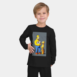Детская пижама с лонгсливом хлопок Homer Simpson and cats - нейросеть арт - фото 2