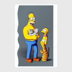 Магнитный плакат 2Х3 Homer Simpson and cats - нейросеть арт