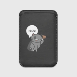 Картхолдер Magsafe магнитный Meow - серый кот