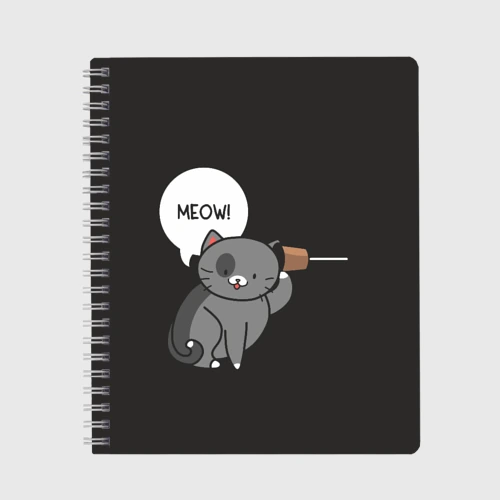 Тетрадь Meow - серый кот