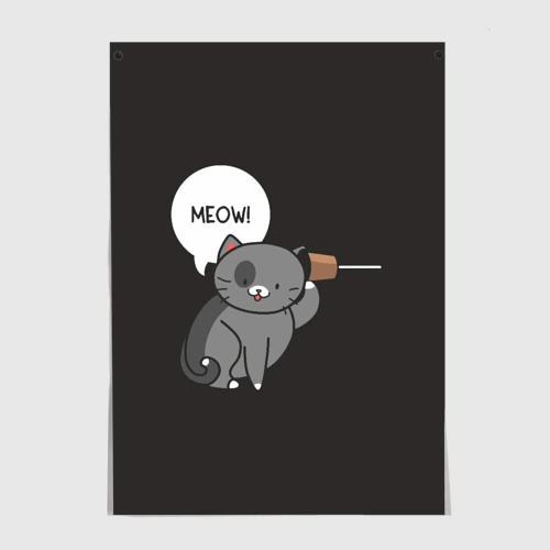 Постер Meow - серый кот