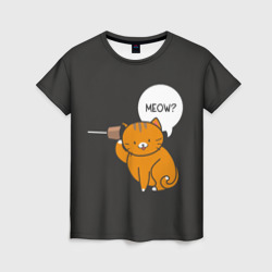 Женская футболка 3D Meow - рыжая кошечка