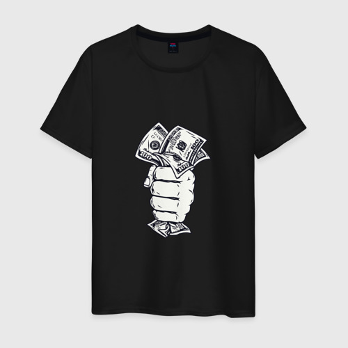 Мужская футболка хлопок с принтом Money talks, вид спереди #2