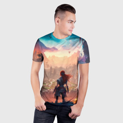 Мужская футболка 3D Slim Horizon пейзаж - фото 2