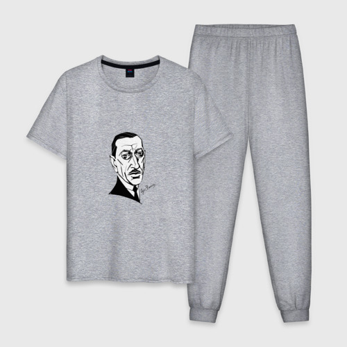 Мужская пижама хлопок с принтом Игорь Стравинский, вид спереди #2