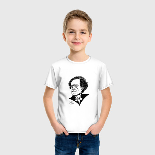 Детская футболка хлопок с принтом Густав Малер, фото на моделе #1