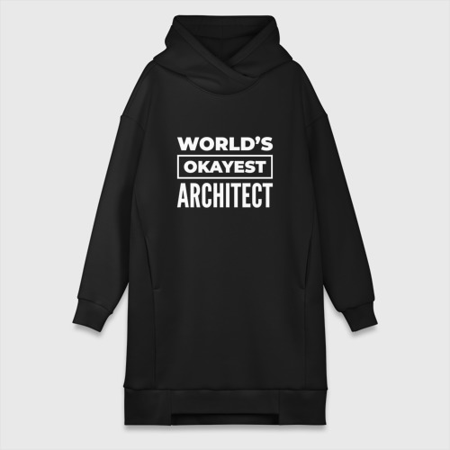 Платье-худи хлопок World's okayest architect, цвет черный