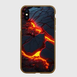 Чехол для iPhone XS Max матовый Красивая неоновая лава