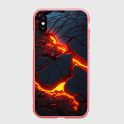 Чехол для iPhone XS Max матовый Красивая неоновая лава