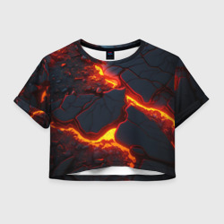 Женская футболка Crop-top 3D Красивая неоновая лава