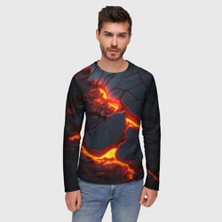 Мужской лонгслив 3D Красивая неоновая лава - фото 2