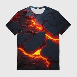 Мужская футболка 3D Красивая неоновая лава