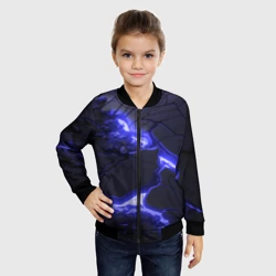 Детский бомбер 3D Красивая синяя неоновая лава - фото 2
